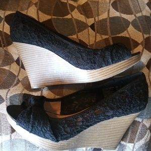 Nice black lace wedges